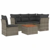 Image de vidaXL Ensemble de salon de jardin 6 pièces avec coussins Gris Poly rotin