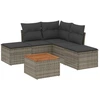 Image de vidaXL Ensemble de salon de jardin 6 pièces avec coussins Gris Poly rotin