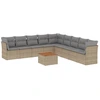 Image de vidaXL Ensemble de salon de jardin 10 pièces avec coussins Beige Poly Rattan