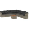 Image de vidaXL Ensemble de salon de jardin 10 pièces avec coussins Gris Poly Rattan