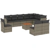 Image de vidaXL Ensemble de salon de jardin 11 pièces avec coussins Gris Poly rotin
