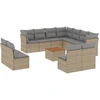 Image de vidaXL Ensemble de 12 canapés de jardin avec coussins Beige Poly Rattan