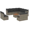 Image de vidaXL Ensemble de salon de jardin 12 pièces avec coussins Gris Poly rotin