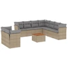 Image de vidaXL Ensemble de salon de jardin 11 pièces avec coussins Beige Poly Rattan