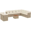 Image de vidaXL Ensemble de salon de jardin 11 pièces avec coussins Beige Poly Rattan
