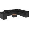 Image de vidaXL Ensemble de 12 canapés de jardin avec coussins noir poly rotin