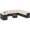 Image de vidaXL Ensemble de 12 canapés de jardin avec coussins noir poly rotin