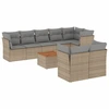 Image de vidaXL Ensemble de salon de jardin 9 pièces avec coussins beige Poly rotin