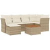 Image de vidaXL Ensemble de salon de jardin 7 pièces avec coussins Beige Poly Rattan