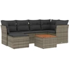 Image de vidaXL Ensemble de salon de jardin 7 pièces avec coussins Gris Poly rotin