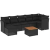 Image de vidaXL Ensemble de jardin canapé 8 pièces avec coussins noir poly rotin