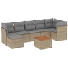 Image de vidaXL Ensemble de jardin canapé 8 pièces avec coussins Beige Poly Rattan