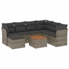 Image de vidaXL Ensemble de jardin canapé 8 pièces avec coussins Gris Poly rotin