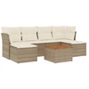Image de vidaXL Ensemble de salon de jardin 7 pièces avec coussins Beige Poly Rattan