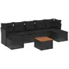 Image de vidaXL Ensemble de jardin canapé 8 pièces avec coussins noir poly rotin