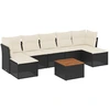 Image de vidaXL Ensemble de jardin canapé 8 pièces avec coussins noir poly rotin