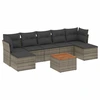 Image de vidaXL Ensemble de jardin canapé 8 pièces avec coussins Gris Poly rotin