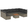 Image de vidaXL Ensemble de salon de jardin 10 pièces avec coussins Gris Poly Rattan