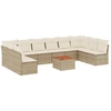 Image de vidaXL Ensemble de salon de jardin 11 pièces avec coussins Beige Poly Rattan