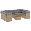 Image de vidaXL Ensemble de salon de jardin 10 pièces avec coussins Beige Poly Rattan