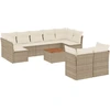 Image de vidaXL Ensemble de salon de jardin 10 pièces avec coussins Beige Poly Rattan