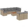 Image de vidaXL Ensemble de salon de jardin 10 pièces avec coussins Beige Poly Rattan