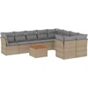Image de vidaXL Ensemble de salon de jardin 10 pièces avec coussins Beige Poly Rattan