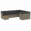 Image de vidaXL Ensemble de salon de jardin 10 pièces avec coussins Gris Poly Rattan