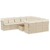Image de vidaXL Ensemble de salon de jardin 11 pièces avec coussins Beige Poly Rattan