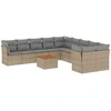 Image de vidaXL Ensemble de salon de jardin 11 pièces avec coussins Beige Poly Rattan