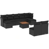 Image de vidaXL Ensemble de 10 canapés de jardin avec coussins noir poly rotin