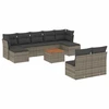 Image de vidaXL Ensemble de salon de jardin 10 pièces avec coussins Gris Poly Rattan
