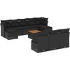 Image de vidaXL Ensemble de salon de jardin 11 pièces avec coussins noir poly rotin