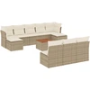 Image de vidaXL Ensemble de salon de jardin 11 pièces avec coussins Beige Poly Rattan