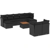 Image de vidaXL Ensemble de 10 canapés de jardin avec coussins noir poly rotin