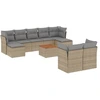 Image de vidaXL Ensemble de salon de jardin 10 pièces avec coussins Beige Poly Rattan