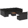 Image de vidaXL Ensemble de 12 canapés de jardin avec coussins noir poly rotin