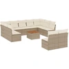 Image de vidaXL Ensemble de 12 canapés de jardin avec coussins Beige Poly Rattan