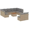 Image de vidaXL Ensemble de 12 canapés de jardin avec coussins Beige Poly Rattan