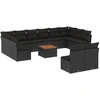 Image de vidaXL Ensemble de 13 canapés de jardin avec coussins noir poly rotin