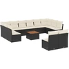 Image de vidaXL Ensemble de 13 canapés de jardin avec coussins noir poly rotin