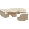 Image de vidaXL Ensemble de 13 canapés de jardin avec coussins Beige Poly Rattan