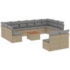 Image de vidaXL Ensemble de 13 canapés de jardin avec coussins Beige Poly Rattan