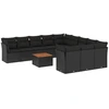 Image de vidaXL Ensemble de 12 canapés de jardin avec coussins noir poly rotin