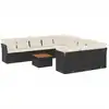 Image de vidaXL Ensemble de 12 canapés de jardin avec coussins noir poly rotin
