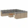 Image de vidaXL Ensemble de 12 canapés de jardin avec coussins Beige Poly Rattan