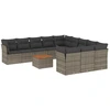 Image de vidaXL Ensemble de salon de jardin 12 pièces avec coussins Gris Poly rotin