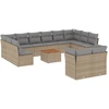 Image de vidaXL Ensemble de 13 canapés de jardin avec coussins Beige Poly Rattan