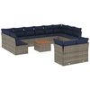 Image de vidaXL Ensemble de 13 canapés de jardin avec coussins Gris Poly Rattan
