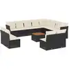 Image de vidaXL Ensemble de 13 canapés de jardin avec coussins noir poly rotin